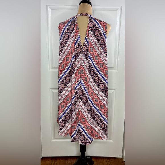 Umgee A-Line Dress with Pink and Blue Patterns - Picture 5 of 11